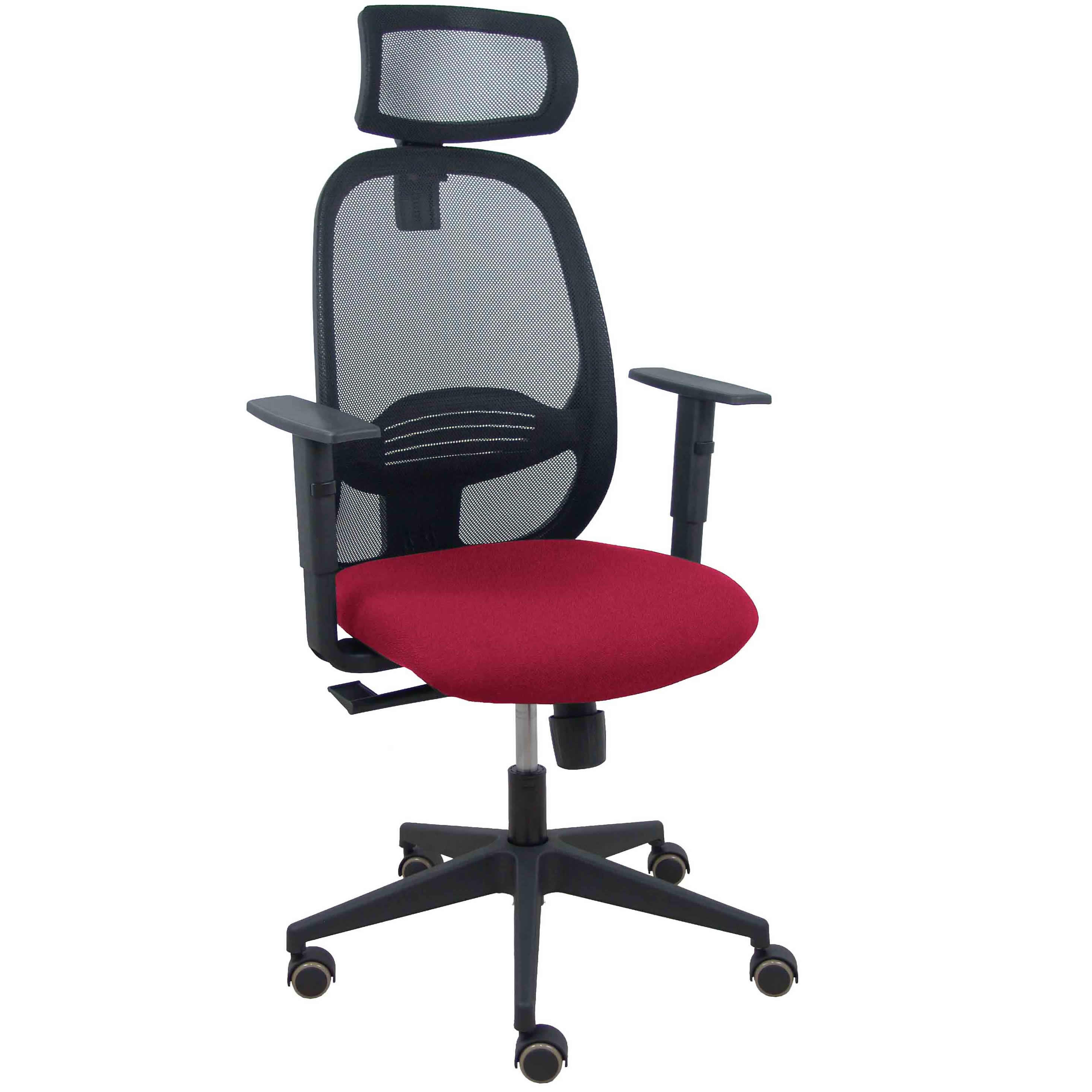 Silla Cilanco negra malla negra asiento bali granate brazo regulable cabecero regulable