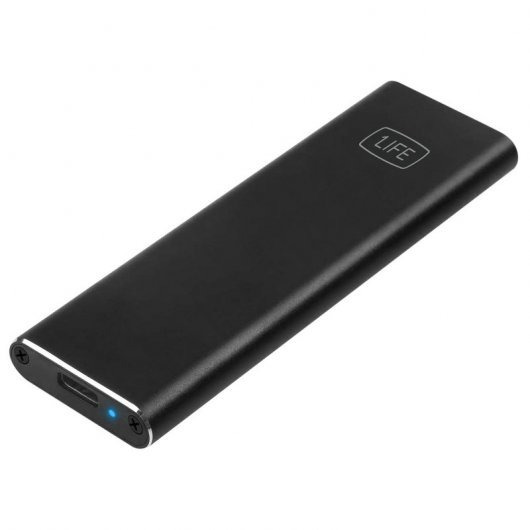 1Life Caja Externa para SSD M2 Sata - USB-C - Hasta 10TB - 5Gbps - Color Negro