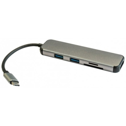 3GO HUB2UCRH Hub USB-C 3.0 2 Puertos USB-A + Lector de Tarjetas + HDMI