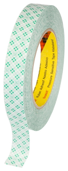 3M Cinta Adhesiva de Doble Cara 25mmx50m - Cinta de 260Âµm - Soporte de PVC de 38Âµm - Con Adhesivo 375 - Color Blanco