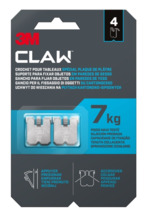 3M Claw Pack de 4 Ganchos de Metal para Paredes de Yeso - Soporta hasta 7kg - Color Gris/Titanio