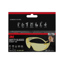 3M Securefit Gafas de Seguridad - Lentes Amarillas - Mejor Contraste en Poca Luz - Antivaho - Antirrayaduras - Proteccion UV - C