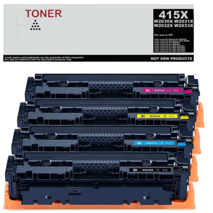 415X / 415A pack 4 toner multicolor compatible con HP W2030X W2031X W2032X W2033X