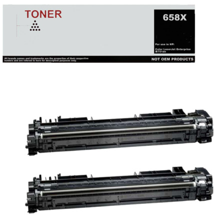 658X / 658A pack 2 toner negro compatible con HP W2000X