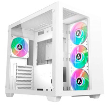 Abysm Danube Sava 285 BX203 White ARGB Caja Torre ATX, ITX, Micro ATX - Lateral y Frontal Cristal Templado - 3.5" y 2.5" - USB-A