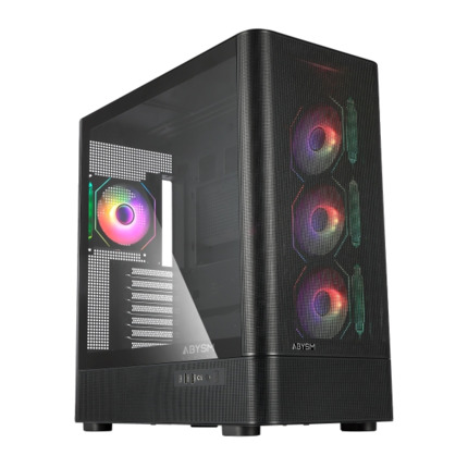 Abysm Danube Sava H500 II Caja Torre ATX, ITX, Micro ATX - Lateral de Cristal Templado - 3.5" y 2.5" - USB-A, USB-C y Audio - 4 Ventiladores ARGB Instalados - Soporta Refrigeracion Liquida