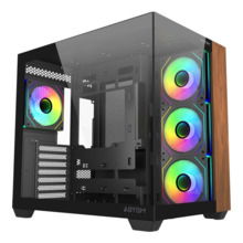 Abysm Danube Sava Nature 285B Black ARGB Caja Torre ATX, ITX, Micro ATX - Lateral y Frontal Cristal Templado - 3.5" y 2.5" - USB