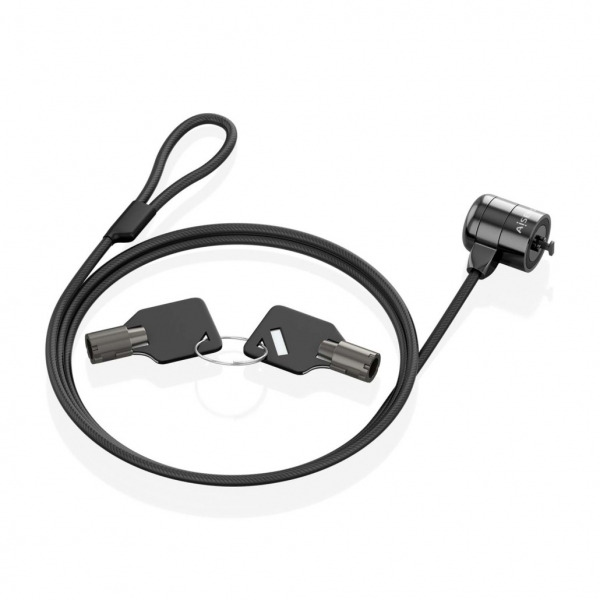 Aisens Cable de Seguridad de Acero con Cerradura de Llave - Compatible con Kensington Lock - para Ordenador, Monitor y Portatil