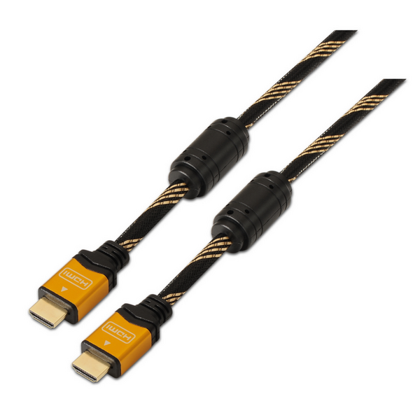 Aisens Cable HDMI Alta Velocidad / HEC con Ferrita - A Macho-A Macho - Blindado en Oro - 1.0m - Compatibilidad 3D y Ethernet - C