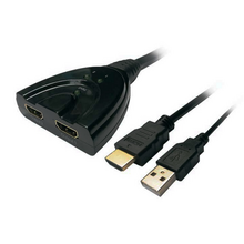 Aisens HDMI Duplicador Alta Velocidad / HEC 1x2 con Alimentacion USB y Cable - 50cm - Color Negro