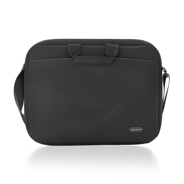 Aisens Maletin para Portatil 15,6" - Acolchado Fino - Bolsillo Frontal con Cremallera - Moderno y Accesible - Color Negro