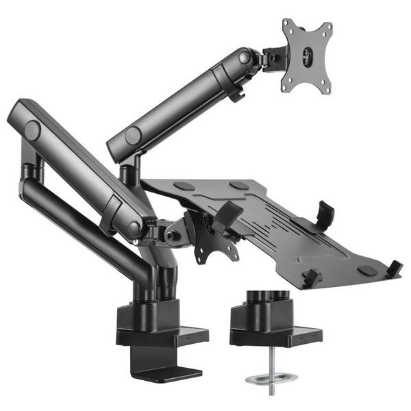 Aisens Soporte de Mesa PRO Contrapeso Giratorio e Inclinable para Portatil y Monitor (17-32) - Color Negro