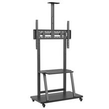 Aisens Soporte de Suelo Eco Con Rueda - Bandeja para Dvd Y Soporte de Camara para Monitor/TV 150Kg de 37"-100" - Color Negro