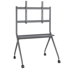 Aisens Soporte de Suelo PRO con Rueda - 1 Bandeja para Pantalla Interactiva/TV 120kg de 50-86 - Color Negro