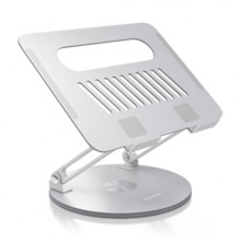 Aisens Soporte Sobremesa XL Giratorio y Ajustable para Portatil O Tablet - Aleacion de Aluminio - Rotacion 360Â° - Plegable y Co