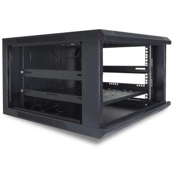 Aiten Data AI6406 Armario Mural 6U Fondo 450 - Puerta de Cristal - Cerradura de Seguridad - Incluye Bandeja Fija y Ventilador 12 (3)