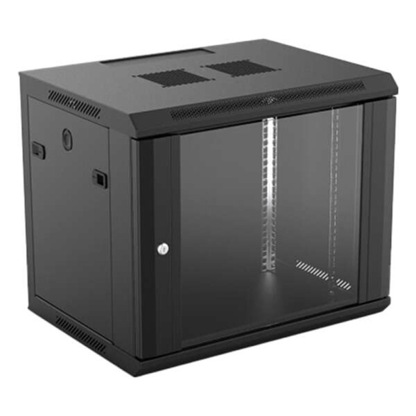 Aiten Data AI6406 Armario Mural 6U Fondo 450 - Puerta de Cristal - Cerradura de Seguridad - Incluye Bandeja Fija y Ventilador 12 (1)