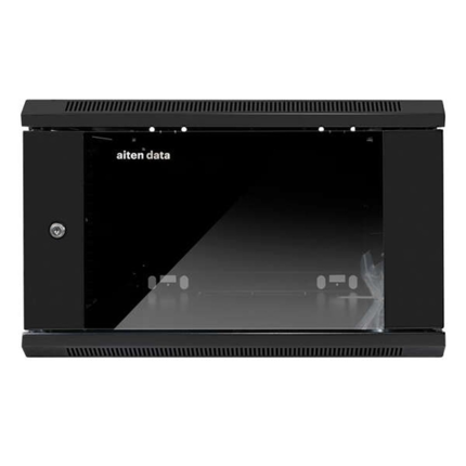 Aiten Data AI6412S Armario Mural 12U Fondo 450 - Puerta de Cristal - Cerradura de Seguridad - sin Accesorios - Color Negro
