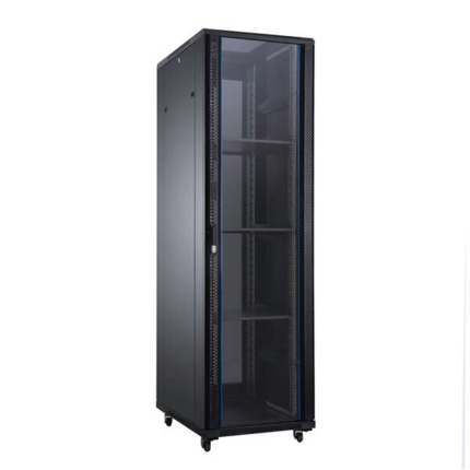 Aiten Data AI6632 Armario de Suelo 32U - Ancho 600 - Fondo 600 - Incluye 2 Bandejas Fijas - 4 Ventiladores 120mm - 1 Base 8 Tomas - 2 Cerraduras Laterales - Ruedas con freno- Color Negro