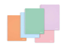 Ancor Classic Stripes Cuaderno Espiral TamaÃ±o Folio Cuadriculado 4x4mm - 80 Hojas 90gr - Tapa de Plastico - Colores Pastel Surt