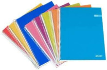 Ancor Classic Stripes Cuaderno Espiral TamaÃ±o Folio Raya Horizontal - 80 Hojas 90gr - Tapa de Carton Plastificado - Colores Sur