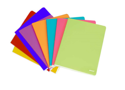 Ancor Classic Stripes Libreta Tamaño A4 Cuadriculado 5x5mm - 48 Hojas 90gr - Tapa Polipropileno - Colores Surtidos