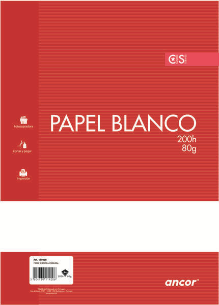 Ancor Paquete de Papel de 200 Hojas 80gr TamaÃ±o A4 Liso