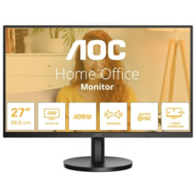 AOC U27B3A Monitor 27" LED IPS UHD 4K 60Hz HDR10 - Respuesta 4ms - HDMI, DisplayPort - Altavoces 4W - VESA 100x100mm - Color Neg