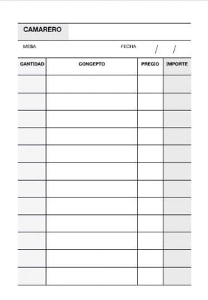 Apli Talonario Camarero Bolsillo Natural Duplicado A-140 - Papel Autocopiativo - 50 Hojas - Tamaño 105x148mm - Resistente al Agua - Color Natural