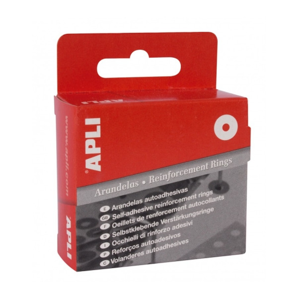 Apli Caja de 500 Arandelas de Refuerzo Ã13mm - Ideal para Escuela, Oficina y Hogar - Alta Resistencia a Tirones y Rozaduras - C