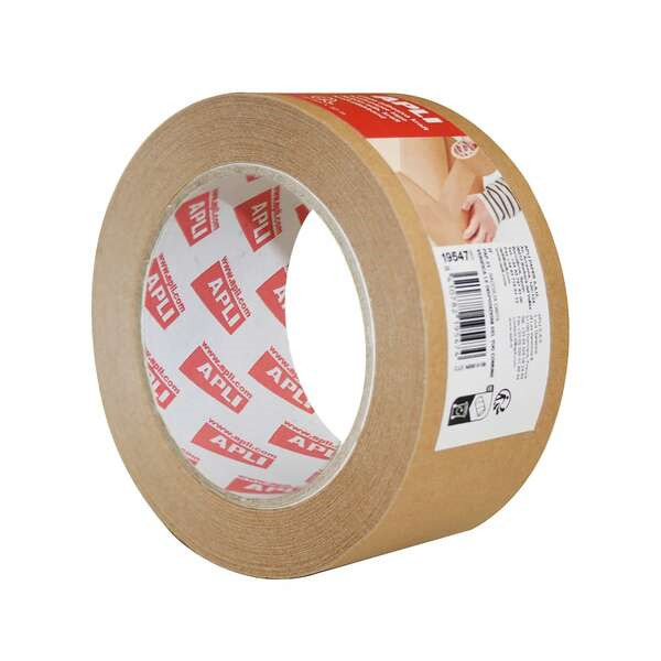 Apli Cinta Adhesiva Kraft 48mmx50m - Alta Adherencia - Respetuosa con el Medio Ambiente - Adhesivo de Caucho Natural - Color Mar