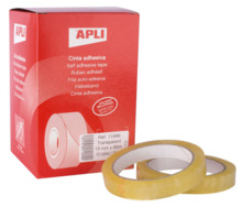 Apli Cinta Adhesiva Transparente 15mm x 66m - Resistente al Agua y a la Intemperie - Facil de Cortar con las Manos - Ideal para