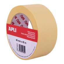Apli Cinta Pintor 48mm x 45m - Papel de 57 g/mÂ² - Facil de Cortar y Aplicar - Resistente a la Humedad - Ideal para Pintura y De