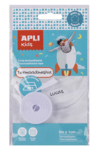 Apli Cinta Termoadhesiva para Marcar Ropa - 10mmx3m - 70% Poliester y 30% Algodon - Resistente a Lavadora y Secadora - Facil Uso