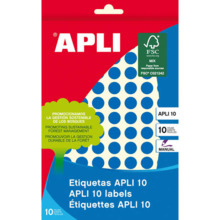 Apli Etiquetas 10 Azules Ã 10mm 8 Hojas