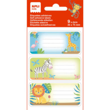 Apli Etiquetas Adhesivas Escolares Savana - TamaÃ±o 81x36mm - Adhesivo Permanente de Alta Calidad - 3 Hojas con 9 Etiquetas (3 p
