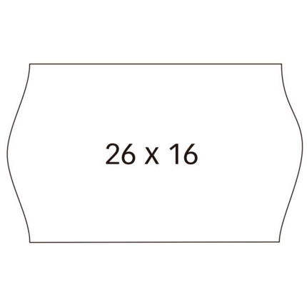 Apli Etiquetas Blancas para Maquinas Etiquetadoras de Precios de 2 Lineas - Tamaño 26 x 16mm - Adhesivo Permanente con Cantos Sinusoidales - Alta Calidad y Compatibles con Modelos 101419 y 102365