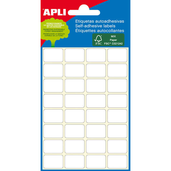 Apli Etiquetas Minibolsa Blancas à 13.0mm 6 Hojas