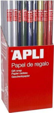 Apli Expositor de 55 Rollos de Papel Regalo Kraft - 11 Rollos por Color - Medidas del Rollo 0.70x2m - Colores Azul Oscuro, Verde