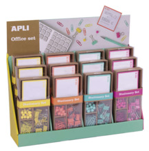 Apli Fluor Collection Expositor de Productos Basicos - Colores Surtidos Fluor - DiseÃ±o Moderno - 12 Sets de 25 Pins, 80 Clips d