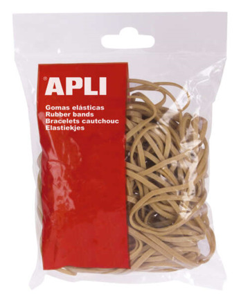 Apli Gomas Elasticas Ø 120 x 5mm - 100g de Contenido - Gran Elasticidad y Resistencia - 70% de Caucho Natural