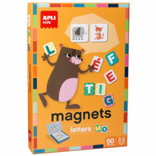 Apli Juego Magnetico Letras - 1 Escenario Imantado 28 x 18 cm - 48 Fichas de Letras, 12 Fichas de Animales