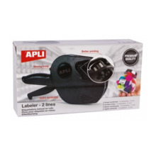 Apli Maquina Etiquetadora de Precios Premium - 2 Lineas - 9 Caracteres - Facil Uso - Instalacion Rapida - Correa de MuÃ±eca - In