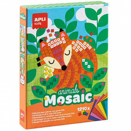 Apli Mosaico de Goma Eva Animales - Diferentes Diseños - Goma Eva Precortada - Para Desarrollar la Destreza y Precision