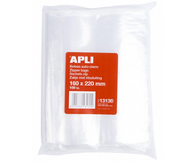 Apli Pack de 100 Bolsas de Auto Cierre 160 x 220 mm - Cierre Seguro - Aptas para Alimentos