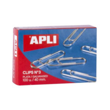 Apli Pack de 100 Clips Galvanizados nÂº3 40 mm