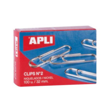 Apli Pack de 100 Clips Niquelados NÂº2 32mm