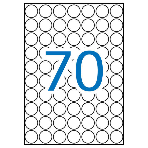 Apli Pack de 1.050 Etiquetas Redondas Ã 19mm - 15 Hojas A5 por 70 Etiquetas - Adhesivo Permanente - Color Blanco