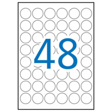 Apli Pack de 1.200 Etiquetas Redondas Ã 30mm - 25 Hojas por 48 Etiquetas - Adhesivo Permanente - Color Blanco