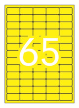 Apli Pack de 1.300 Etiquetas Amarillo Fluorescente 38.1x21.2mm - 20 Hojas x 65 Etiquetas - Adhesivo Permanente - Cantos Rectos
